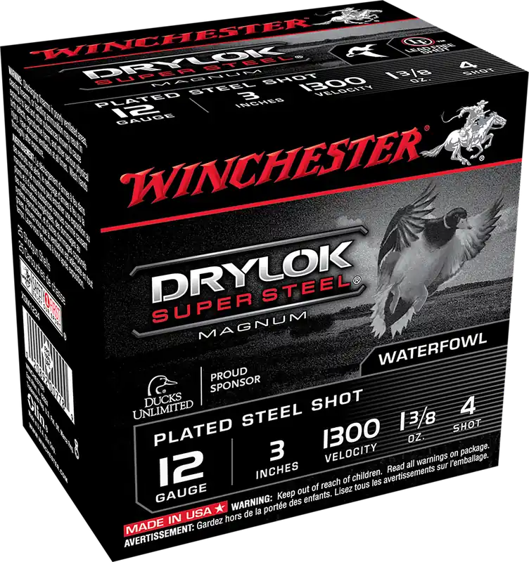 Winchester Ammo XSM1234 Drylok Super Steel Magnum 12Gauge 3" 1 3/8oz 4Shot 25 Per Box/10 Case