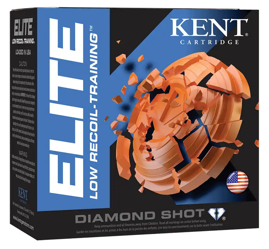 Kent Cartridge E122L208 Elite Low Recoil-Training 12Gauge 2.50" 3/4oz 8Shot 25 Per Box/10 Case