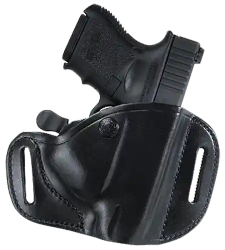 Bianchi 22156 82 CarryLok OWB Size 11D Black Leather Belt Slide for Glock 26/27, Ruger Max-9, Taurus GX4 - Right Handed, Fits Belts Up to 1.75"