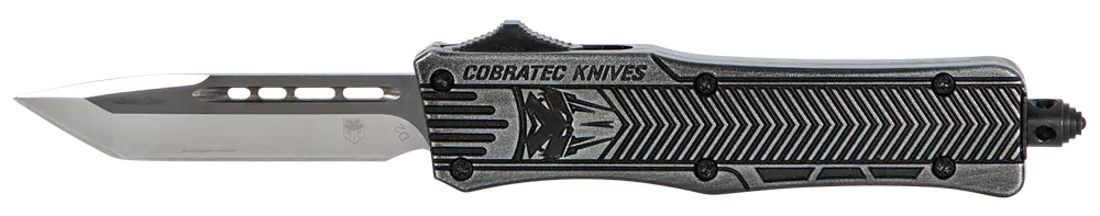 CobraTec CTK-1 Small OTF Tanto Knife with D2 Steel Blade and Black Stonewashed Handle