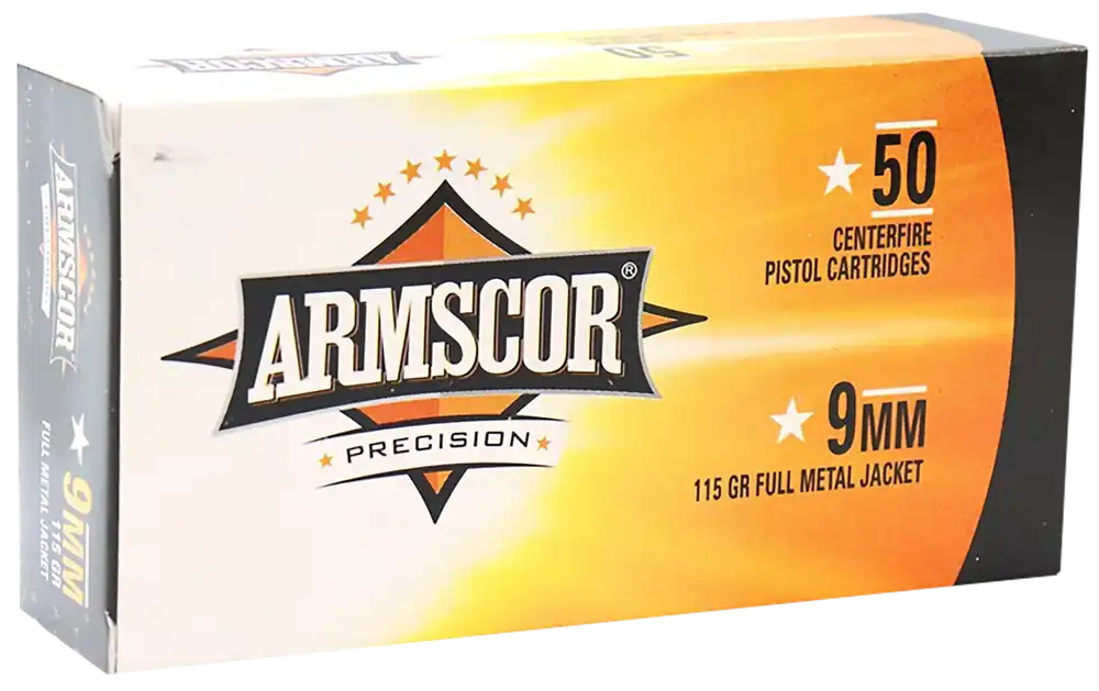 Armscor 9mm 115gr FMJ Ammunition - 50 Rounds per Box, 20 Boxes per Case