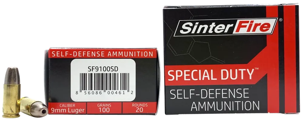 SinterFire SF9100SD 9mm Luger 100gr Lead-Free Frangible HP Ammo - 20/Box