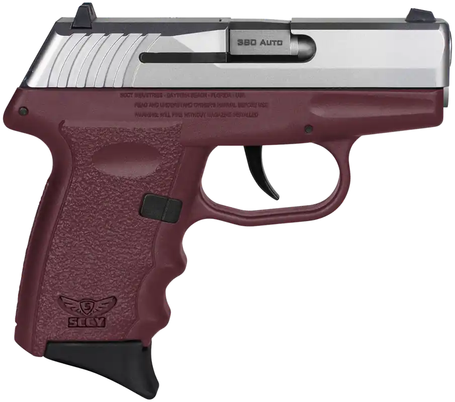 SCCY CPX-3TTCR 380 ACP Sub-Compact Pistol, Crimson Red Frame, No Safety