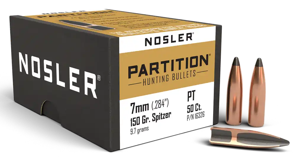 Nosler Partition 7mm 150gr Spitzer Bullets - 50 Count Box