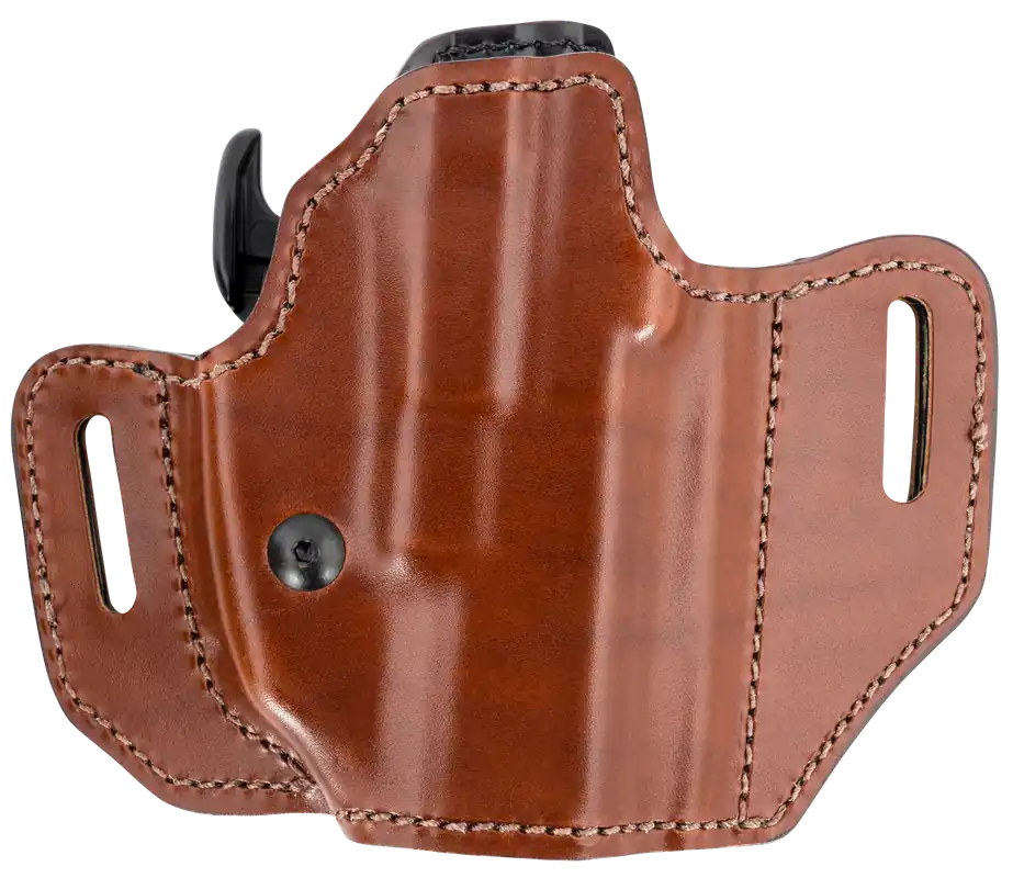 Bianchi 32831 Allusion Assent Pro-Fit OWB Tan Leather Belt Slide for FN FNS/Ruger Security-9/Glock 19X/23/45, 4" Barrel, Right Hand, Size 13b