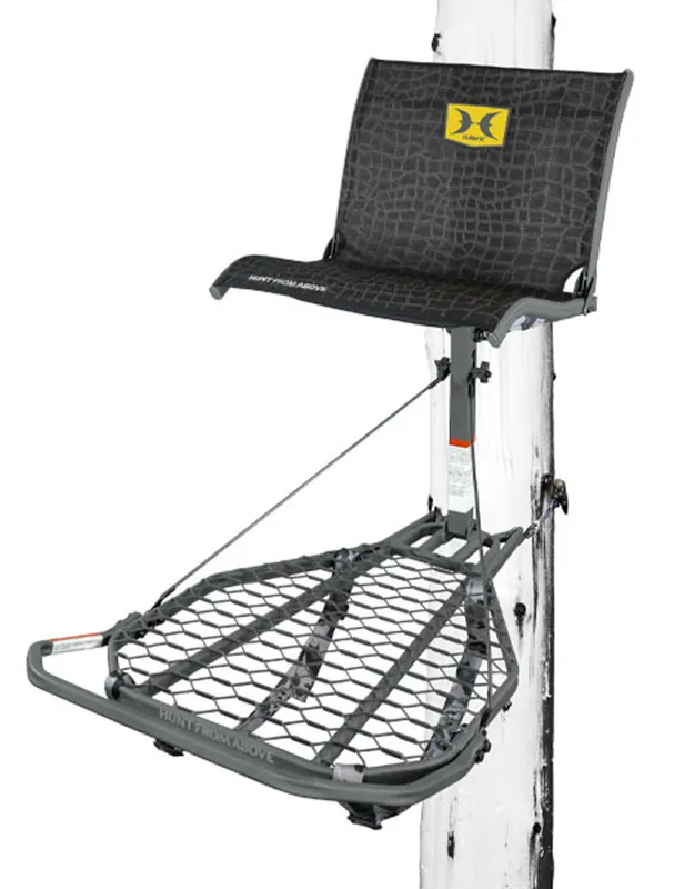 Hawk HWKHF2033 Helium Kickback LVL Hang-On Tree Stand - Black Aluminum, 26" x 31.5"