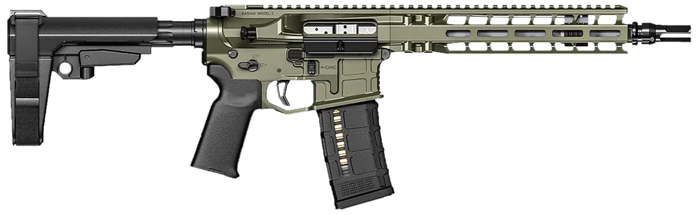 Radian Weapons R0515 Model 1 Pistol - OD Green, 10.50" Barrel, Ambi Controls, Dead Air QD Flash Hider