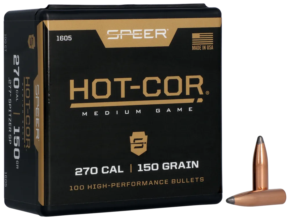 Speer 1605 Hot-Cor .277 Cal 150gr Spitzer Soft Point - 100/Box, 5/Case