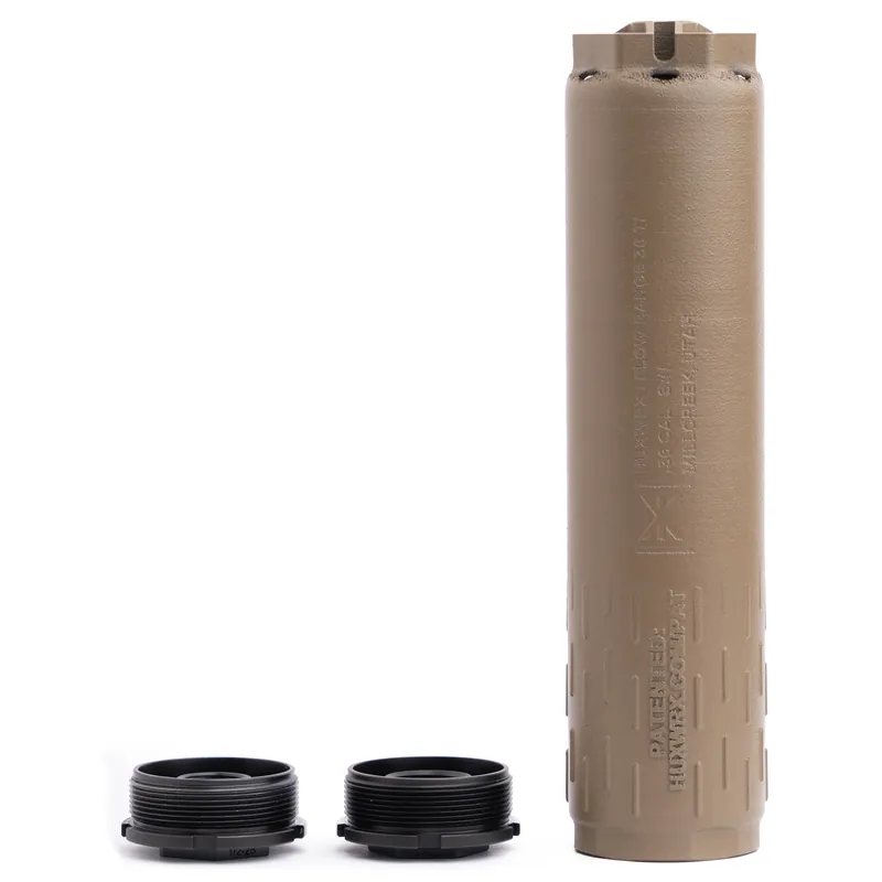 HUXWRX Flow Range 36 Ti Suppressor FDE Titanium