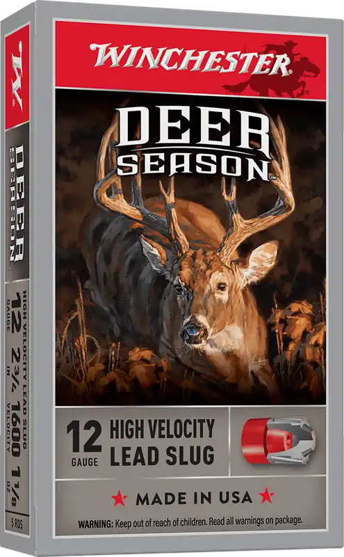 Winchester Ammo X12DS Deer Season High Velocity 12 Gauge Slug Shot - 5/Box, 20/Case