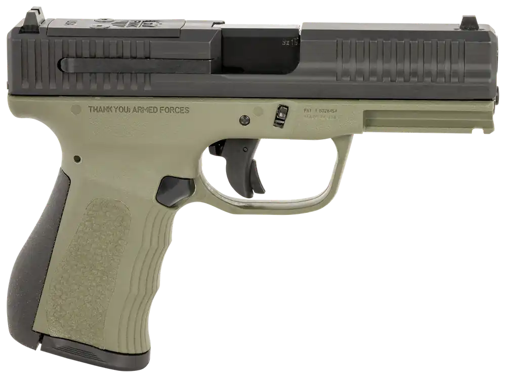 FMK G3 9mm Luger Pistol, 14+1 Capacity, OD Green Frame, Optic Cut Slide