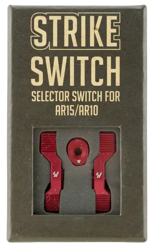 Ambidextrous Red Aluminum AR-Platform Strike Switch 60/90 Degree