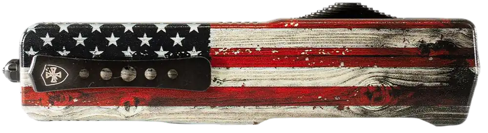 Templar Knife 3in Slim OTF Tanto D2 US Flag Wood