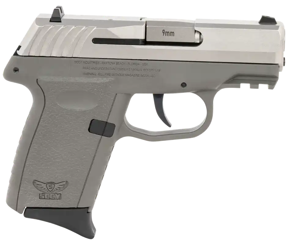 SCCY CPX-2TTSGG3 9mm Pistol, 3.1" Barrel, 10-Round, Two-Tone/Gray Finish, Night Sights