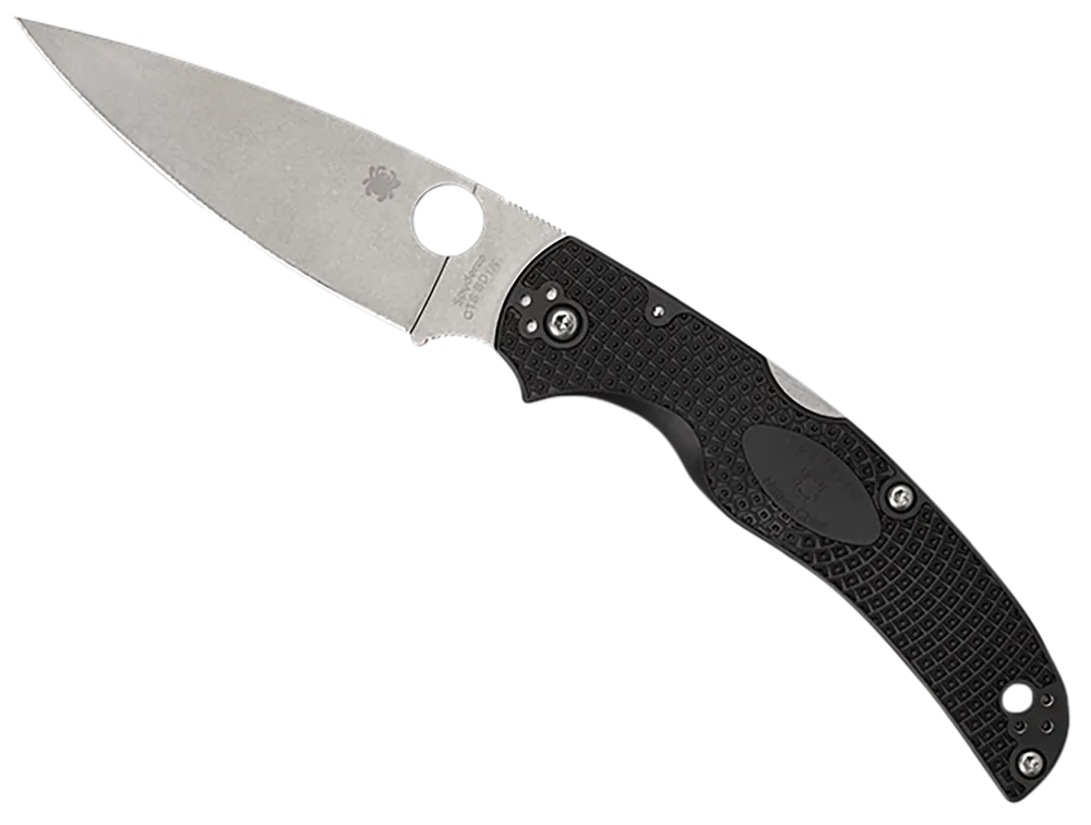 Spyderco Native Chief Lightweight Folding Knife with 4.02" Stonewashed Blade and Black FRN Handle