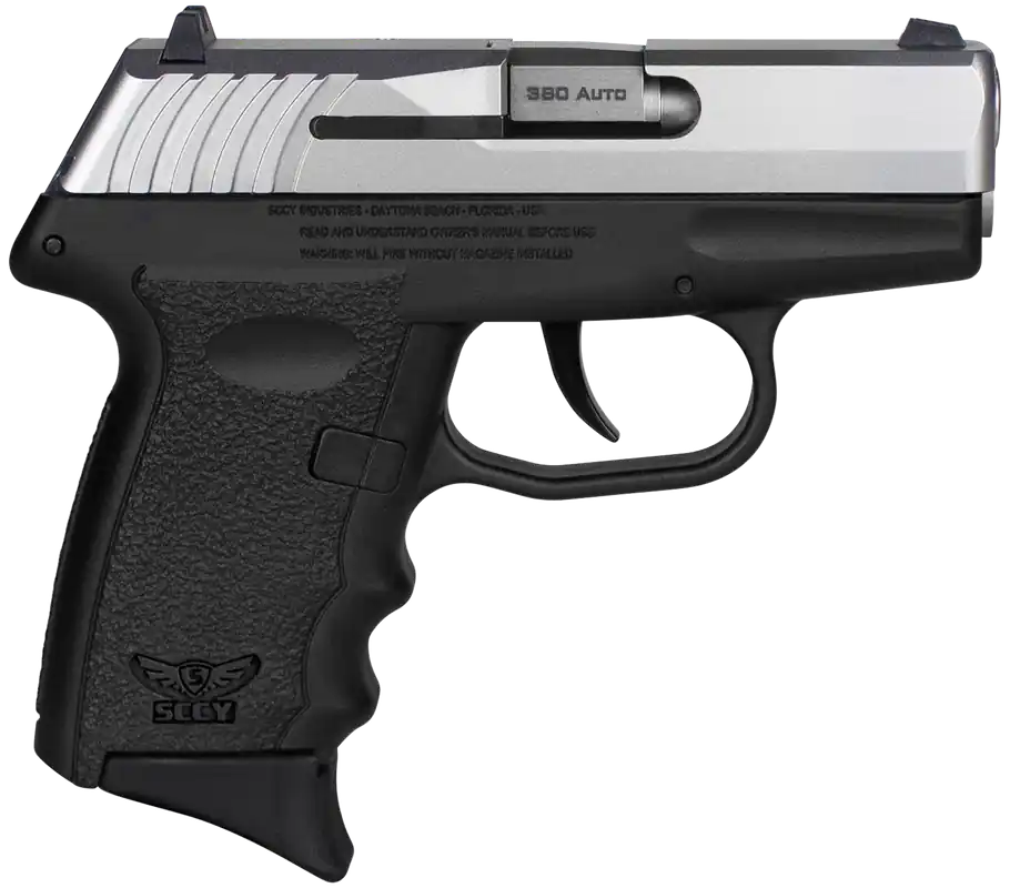 SCCY CPX-3TTBK 380 ACP Sub-Compact Pistol, Stainless Slide, Black Polymer Frame, 10+1 Capacity, No Safety