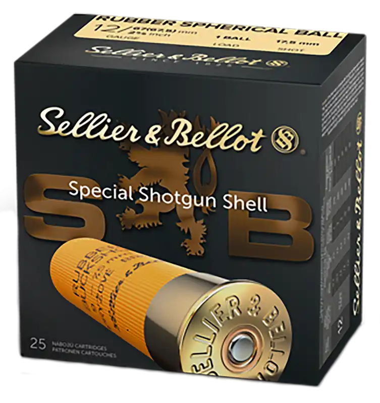 Sellier & Bellot 12 Gauge Rubber Ball Shot Ammo - 25 Rounds per Box