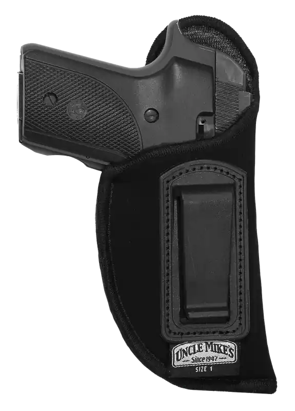 Uncle Mike's IWB Holster Size 01 for Medium Autos, 3-4" Barrel, Left Hand, Black Suede-Like