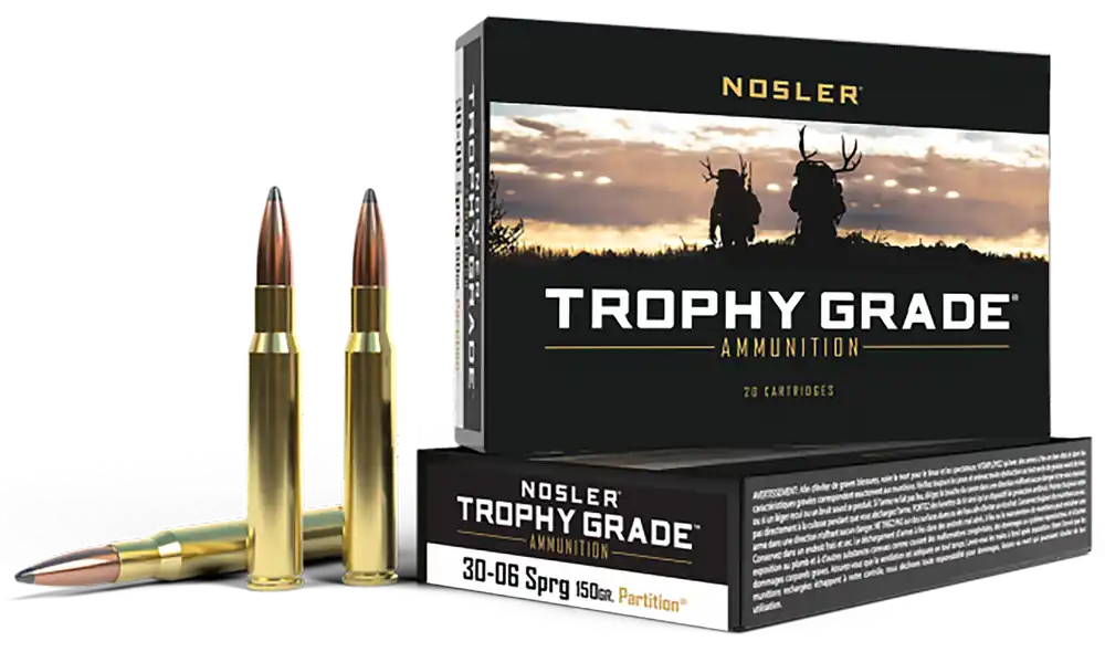 Nosler 60055 Trophy Grade 30-06 Springfield 150gr Spitzer Partition Ammo 20/Box