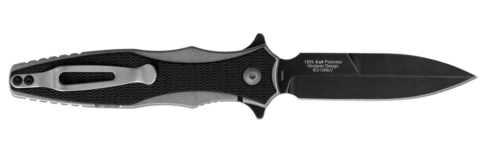 Kershaw 1559 Decimus Folding Knife with 3.25" Blackwash Blade and Black/Stonewashed Handle