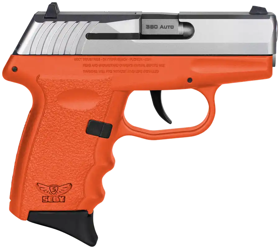 SCCY CPX-3TTOR 380 ACP Sub-Compact Pistol, Orange Frame, 10+1 Capacity, No Safety