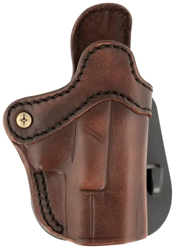 Vintage Leather Paddle Holster for S&W M&P Shield, Glock 17, Springfield XD9 - Right Handed, Optic Ready, OWB Size 2.1