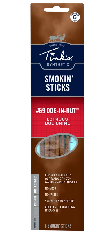 Tinks W6106 Smokin Stick Deer Attractant - Doe In Estrus Scent, Pack of 6