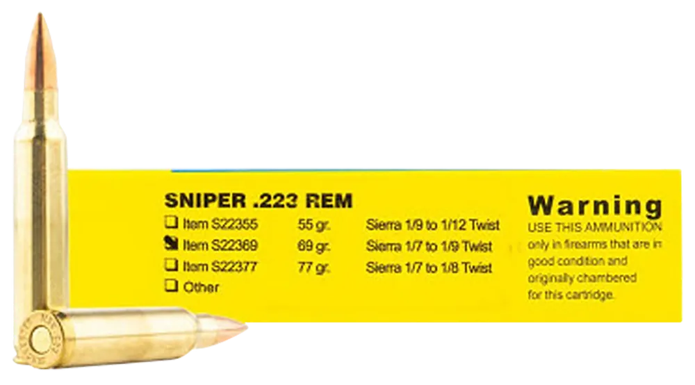 Buffalo Bore Sniper 223Rem 69gr HPBT Ammo - 20 Rounds