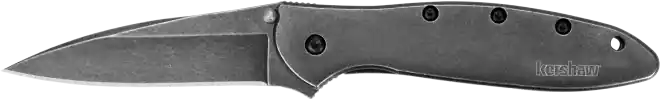 Kershaw 1660BLKW Leek Blackwash Folding Knife with 3" 14C28N Steel Blade and Stainless Steel Handle