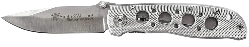 Smith & Wesson CK105HCP Extreme Ops Folding Knife with 3.22" Drop Point Blade and Aluminum Handle