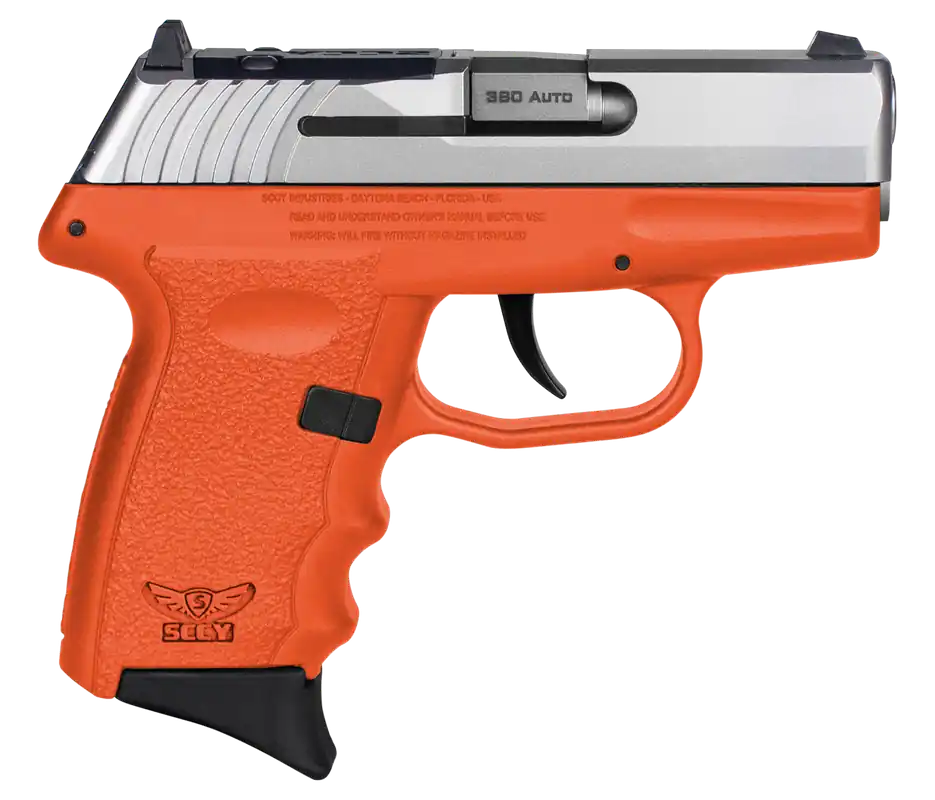 SCCY CPX-3 RD 380 ACP Pistol - Orange Polymer, Stainless Slide, 10+1 Capacity