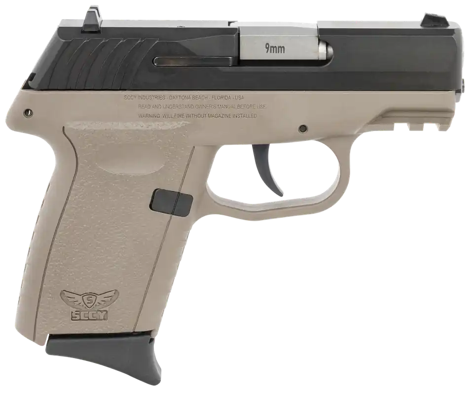 SCCY CPX-2CBDEG3 9mm Pistol, 3.1" Barrel, 10-Round, Night Sights, Black/Dark Finish