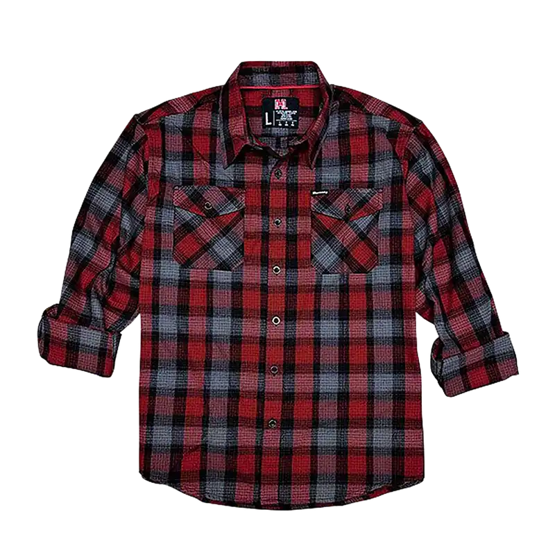 Hornady Gear 32195 2XL Red/Black/Gray Flannel Shirt - Relaxed Fit Button-Up