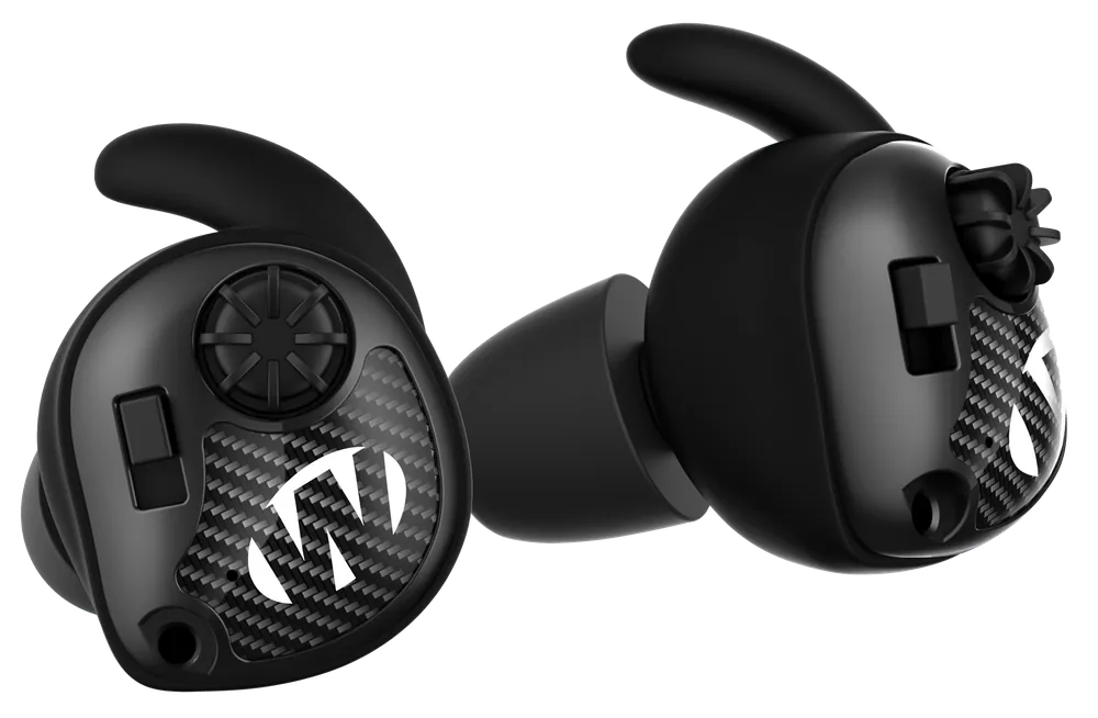 Walker's GWPSLCR 25 dB Electronic Ear Buds - Matte Black/Carbon Fiber Silencer