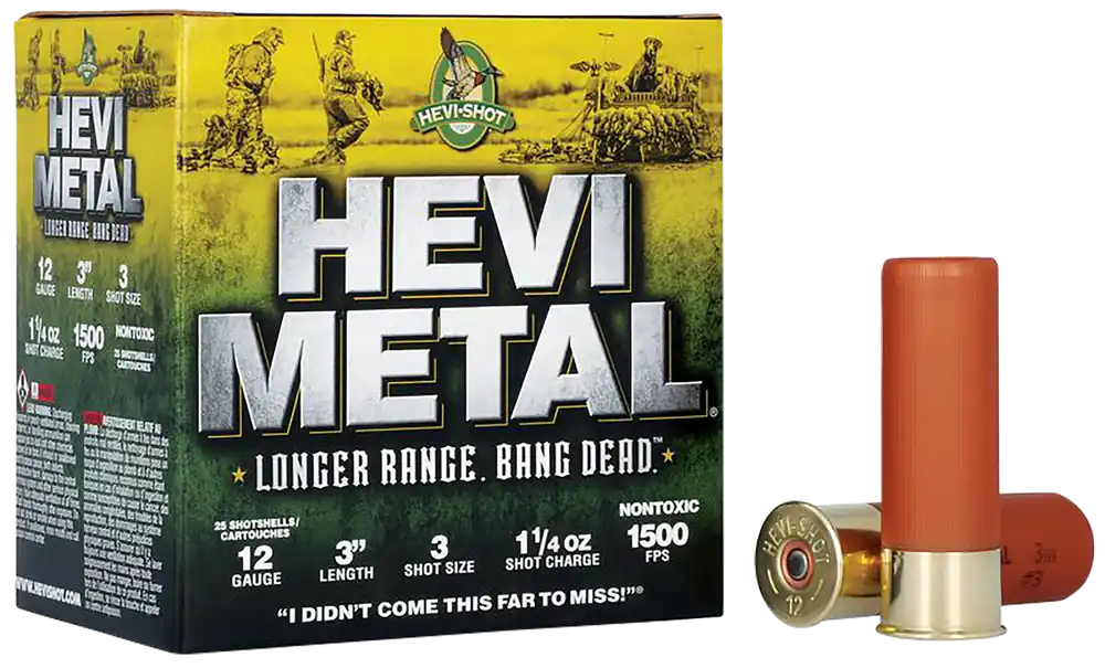 HEVI-Metal Longer Range 12 Gauge 3" Shotgun Shells - 25 Box/10 Case