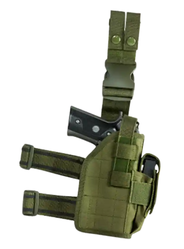 NcStar CVDLHOL2954G Green Drop Leg Holster for Full & Compact Semi-Auto, Right Hand
