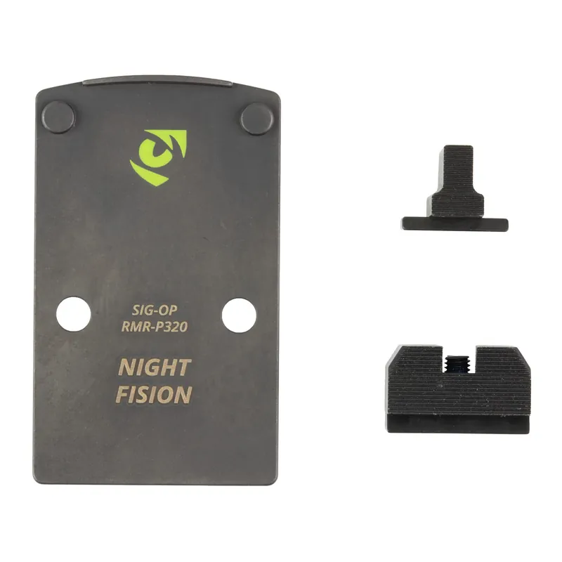 Night Fision Sig P320 RMR/507C Plate + Backup Sight Black