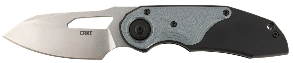 CRKT 5410 Attaboy Folding Knife with 2.73" Stonewashed D2 Blade and Black/Silver GRN Handle