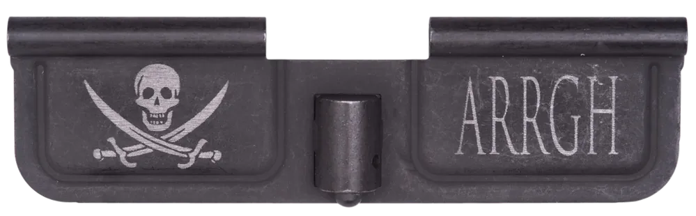 Spikes SED7003 AR-15 Ejection Port Door - Black Phosphate Steel Pirate Design