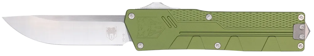 CobraTec Paragon OTF Knife - Satin VG-10 Blade, Green Textured Handle (Sports South Exclusive)