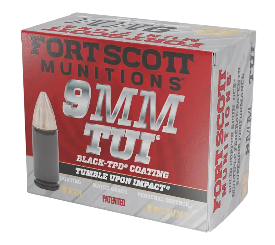 Fort Scott Munitions 9mm Luger TUI 80gr Solid Copper Ammo - 20/Box