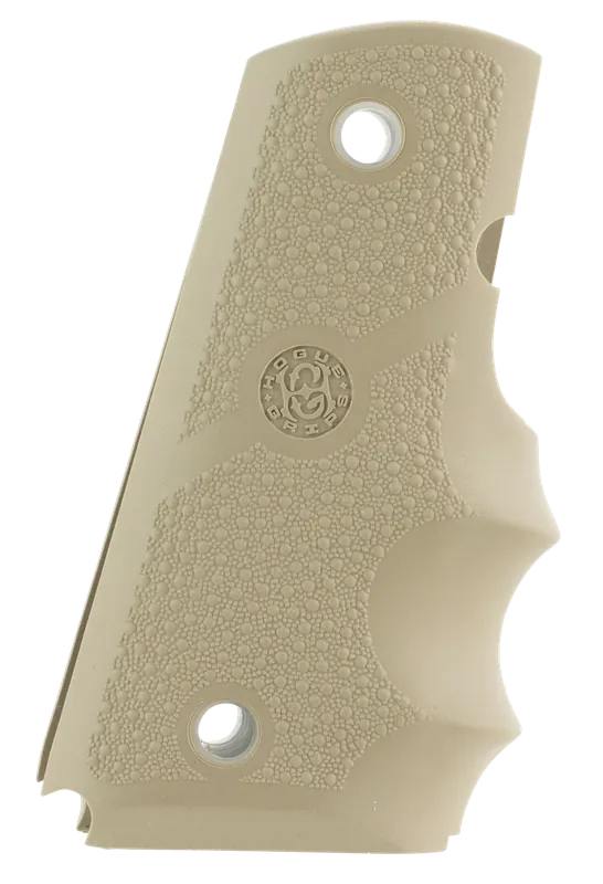 Hogue 43003 Desert Tan Rubber Grip with Finger Grooves for 1911 Officer