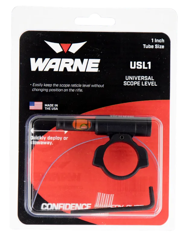 Warne USL1 Universal Aluminum Scope Level for 1" Tube - Black