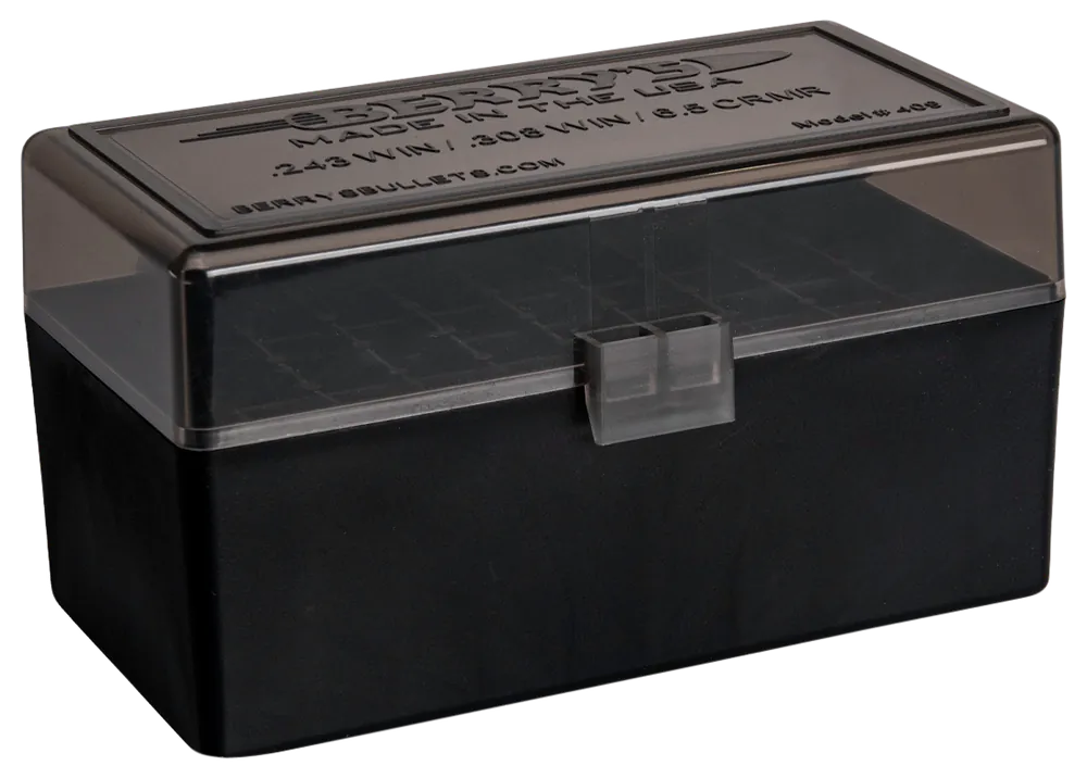 Berry's 46826 50-Round Ammo Box for .243/.308 Win - Smoke/Black Polypropylene