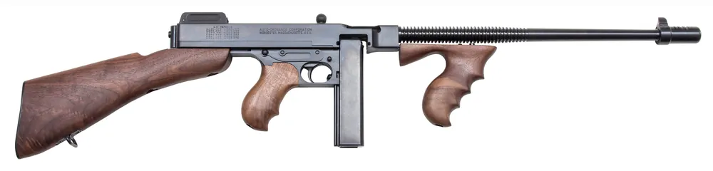Thompson TIB50D 1927A-1 Deluxe Carbine .45 ACP, 18" Barrel, 20+1/50+1 Capacity, Blued Finish, Walnut Stock & Grip