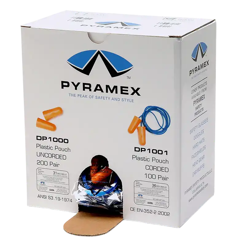 Pyramex DP1000 32 dB Orange Foam Ear Plugs 200 Pair