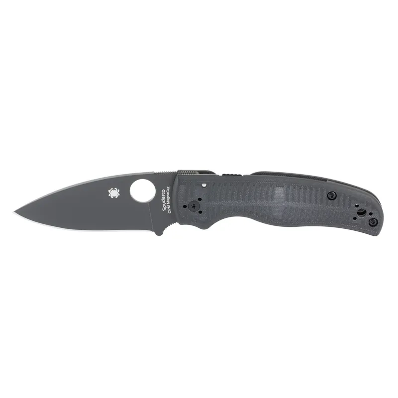 Spyderco Shaman Salt Folding Knife 3.58" Black DLC Plain