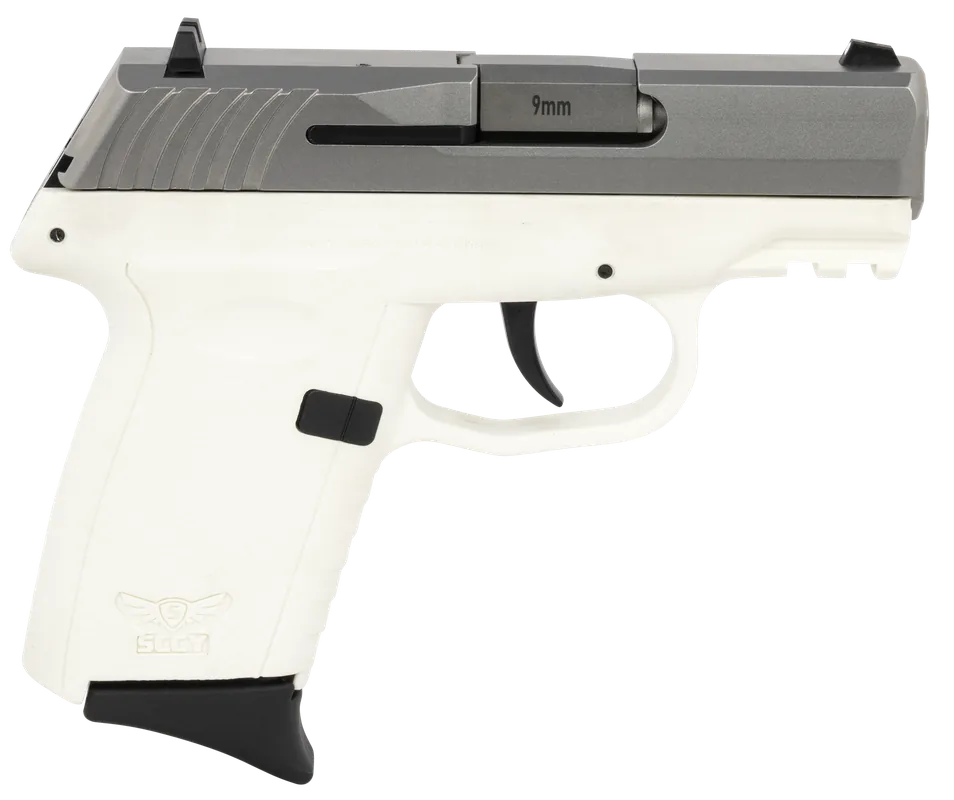 SCCY CPX-2 Gen3 9mm Pistol, 10+1 Capacity, White Finish, Stainless Slide, No Thumb Safety