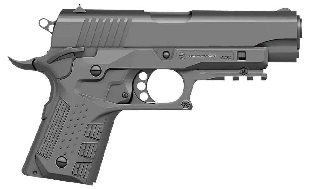 Compact 1911 Gray Polymer Picatinny Grip & Rail System by Recover Tactical CC3C-04