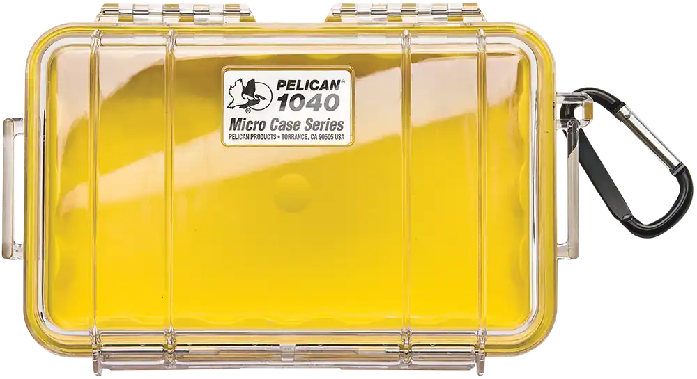 Pelican Micro Case 1040 - Yellow/Clear, 7.5" Polycarbonate